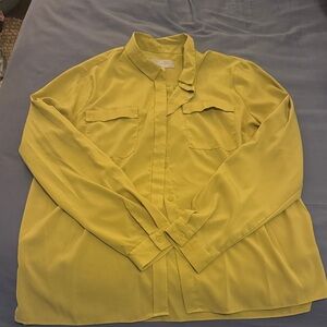 Joan Voss Button Down Silky Shirt (Large)